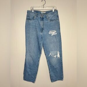 Women's Distressed Blue Boot Cut Jeans